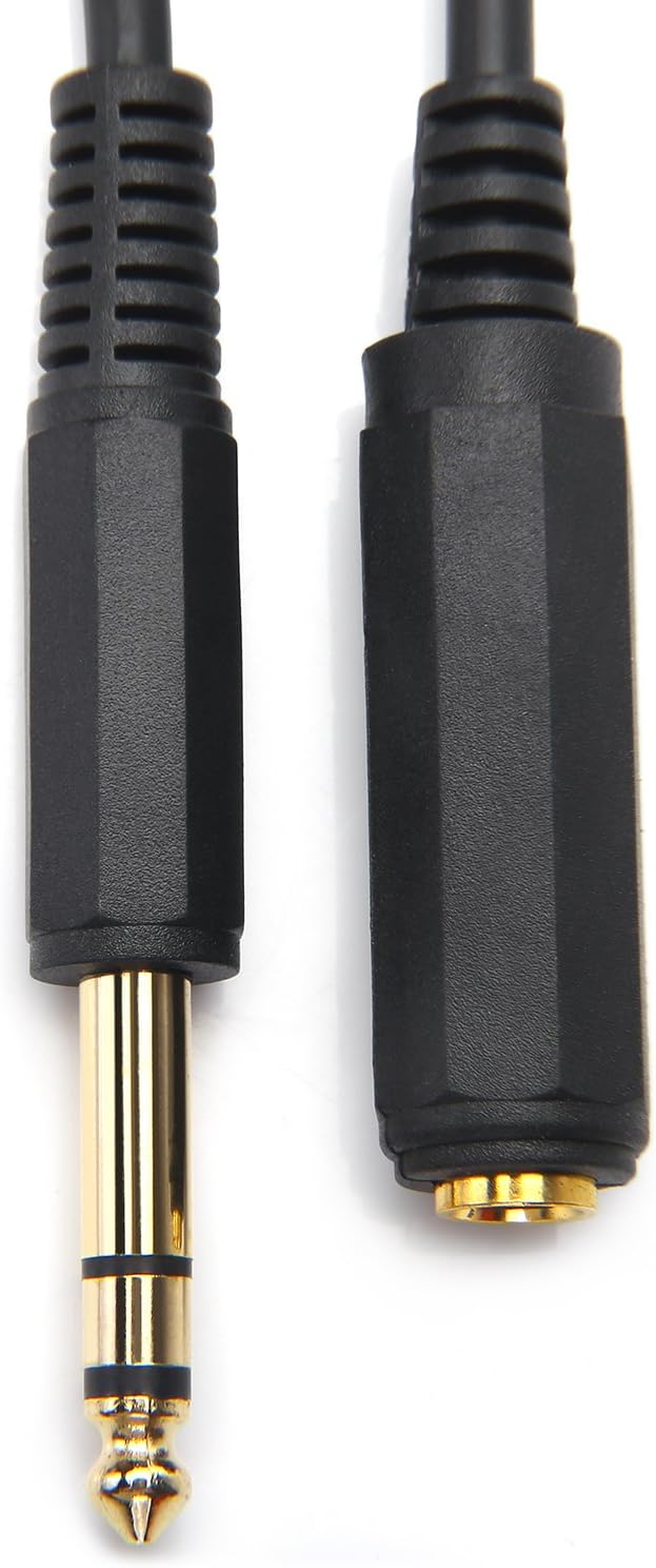 Disino 1/4 Inch Male to Female Stereo Extension Cable Gold Plated Quarter inch Headphone Extension Cable Cord- 6FT/1.8 Meters