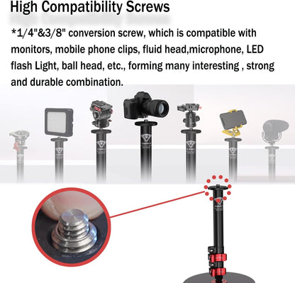 IFOOTAGE Cobra RB-A200,Round Base Monopod,Professional Camera Aluminium Monopod with Quick Adjustment Height Buckle,Compatibility DSLR Cameras Camcorders(22.05Inc)