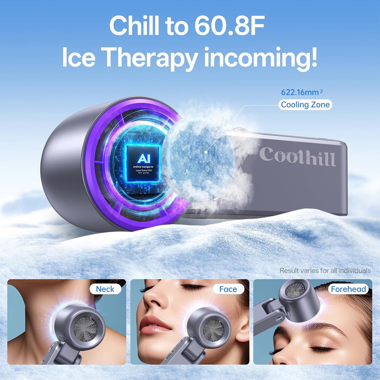 Handheld Portable Fan with Ice Cooler: 100-Speed 5500mAh Rechargeable Handheld Fan, 12H Time Hand Cooling Personal Fans with 20000 RPM Air Turbo Tech for Travel Outdoor (Purple)