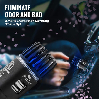 Car Air Purifier ARB Certified 3in1 Premium Stainless Steel Air Filter Ionizer w/Dual USB Ports - Eliminate Allergens Odor Smell, Smoke, Pets, Pollen Mold Bacteria w/Anti-Microbial Deodorizer