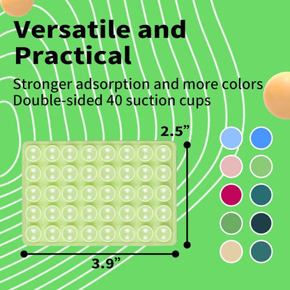 Octo Buddy Silicone Suction Cup Phone Mount Double Sided Sticky Phone Grip Backside Sucker for iPhone Android Hippers Grippy Strong Cell Phone Case Accessory Stuff Mirror Stick On (Green)