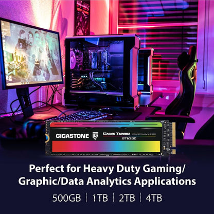 Gigastone M.2 SSD 2TB PCIe 3.0 NVMe SSD 3,500MB/s Internal Gaming Solid State Hard Drives Upgrade PC Laptop Storage High Speed Response for Gamers Graphic Design Creators IT Pros PCIe Gen3x4