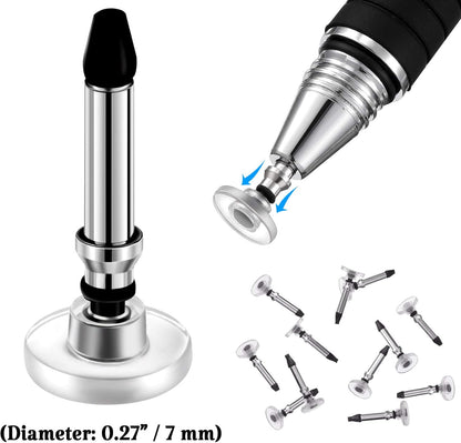 Zonon 12 Pcs Replacement Stylus Pen Tips Only Precision Round Shape Replaceable Stylus Universal Pen Disc Tips for Touch Screen Devices Daily Using Supplies