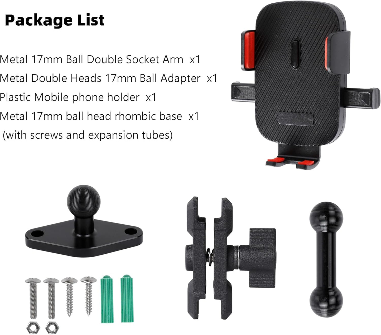 Car Phone Holder Mount for AMPS Standard Diamond Base ，Aluminum 360° Rotation Phone Mount for Car Dashboard Truck Boat Desk， Compatible with iPhone 16 15 14 13 12 Series Samsung S24 S23