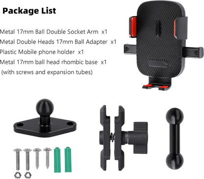 Car Phone Holder Mount for AMPS Standard Diamond Base ，Aluminum 360° Rotation Phone Mount for Car Dashboard Truck Boat Desk， Compatible with iPhone 16 15 14 13 12 Series Samsung S24 S23