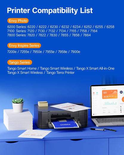 64XL Ink Cartridge Black/Color Combo Pack Replacement for HP Ink 64 XL for Envy Inspire 7900e 7255e 7955e 7958e 7200e Photo 6200 7855 7858 7800 7100 7155 7120 6252 6255 7158 7164 Tango Series Printer