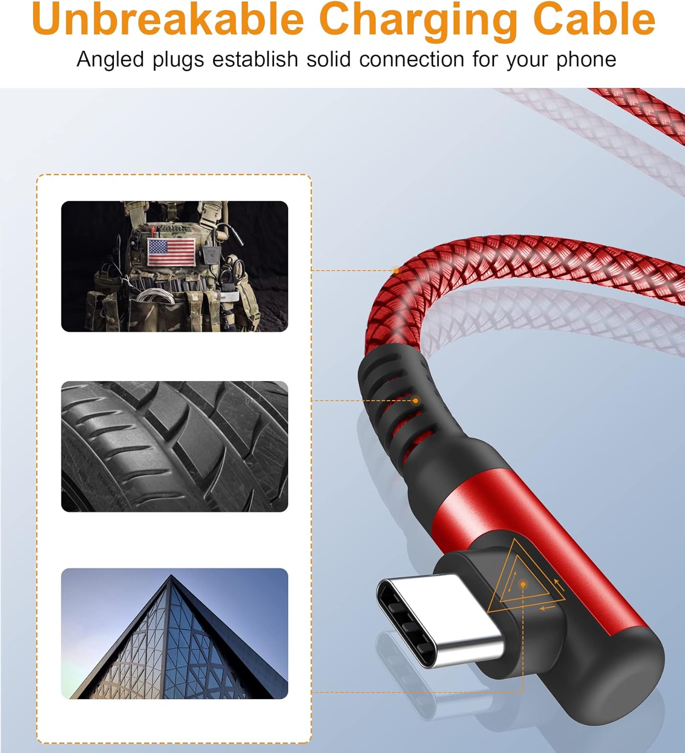 sweguard USB Type C Charger Cable Right Angle [2-Pack,10FT] iPhone 15 Charger Nylon Braided Cord for iPhone 16 15 Pro Max Samsung Galaxy S25 S24 S23 S22 S21 S20 S10 S9 Note A15 A55 Flip Pixel LG Moto