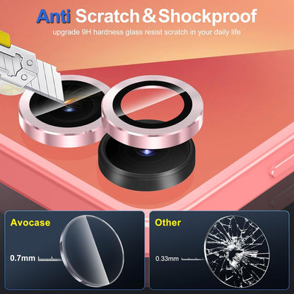 for Samsung Galaxy Z Flip 7 Camera Lens Protector, Individual Metal Ring Tempered Glass Lens Cover, [Strong Adsorption] Scratch Resistant Ultra-Thin HD Clear Lens Cover, 1 Set-Pink
