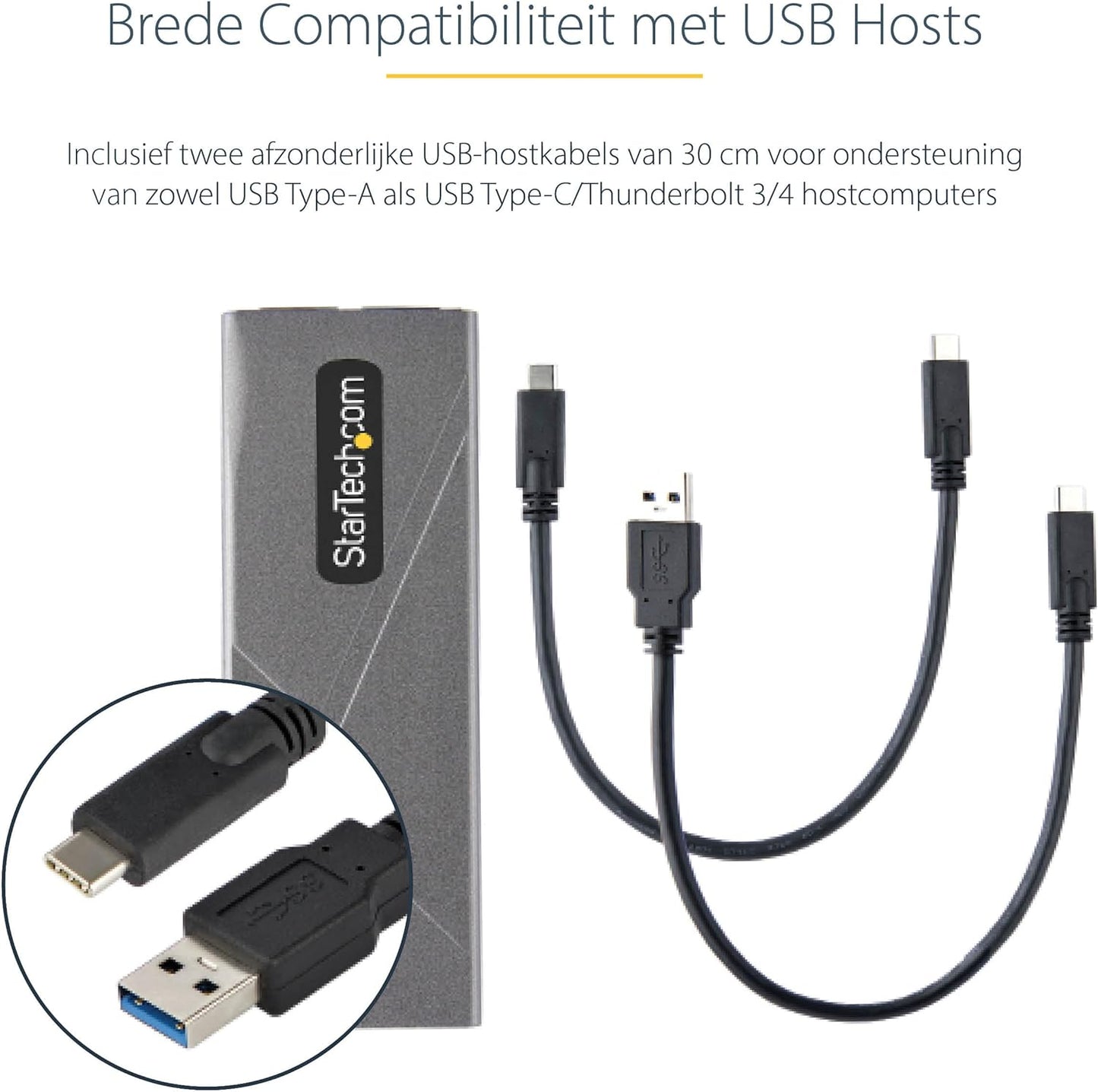 StarTech.com USB-C 10Gbps to M.2 NVMe or M.2 SATA SSD Enclosure - Tool-free External M.2 PCIe/SATA NGFF SSD Aluminum Case - USB Type-C&A Host Cables - Supports 2230/2242/2260/2280 (M2-USB-C-NVME-SATA)