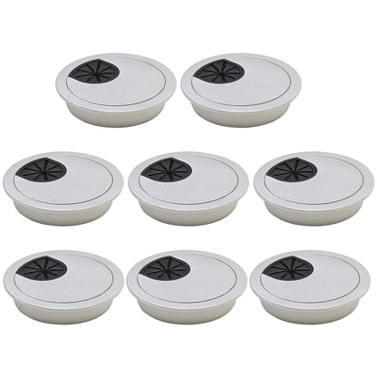 Desk Grommet 2-3/8" (60 mm), Desk Cord Hole Cover, Cable Grommet ABS Plastic, Desk Hole Grommet for Office and Home Table Cable, Detachable Cable Cord Organizer (Silver Sand 8 Pcs)