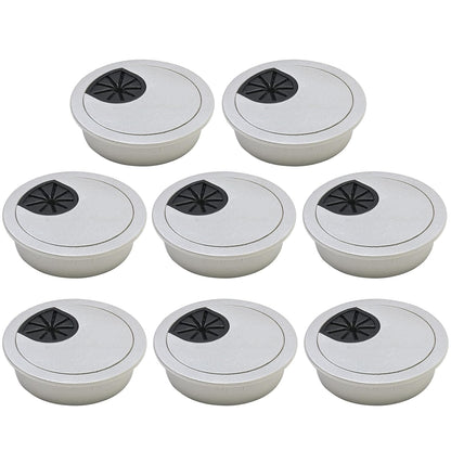 Desk Grommet 2-1/16" (53 mm), Desk Cord Hole Cover, Cable Grommet ABS Plastic, Desk Hole Grommet for Office and Home Table Cable, Detachable Cable Cord Organizer (Silver Sand 8 Pcs)
