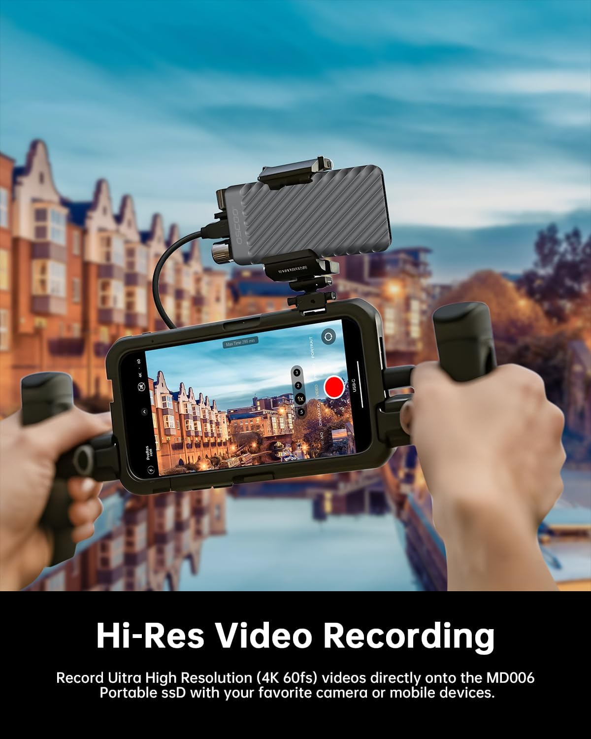 4TB Portable SSD, Up to 2000MB/s, USB 3.2 Gen 2x2 External Solid State Drive, Dual USB-C&A, Compatible with iPhone 15/16/17, Android, Mac, Laptops, Tablets, Smart TVs, Cameras, Game Consoles