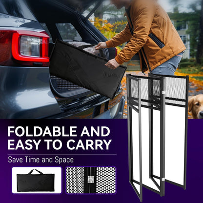 Portable DJ Booth Table,Foldable DJ Table Stand with White & Black Scrim,Adjustable DJ Facade Booth Station Metal Frame with Cable Hole for Private Events, Clubs, Bars (40x20 Double Deck)