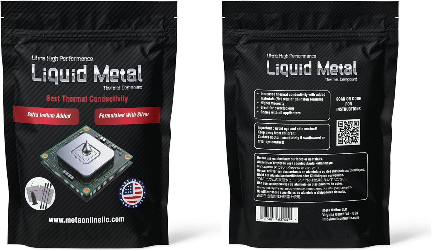 Liquid Metal Thermal Paste(5 Gram) 130WmK + Liquid Metal Shield (5ml) Bundle - for PS5, PC, CPU, GPU, Laptop