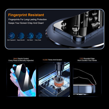 OneFish Screen Protector for iphone Pro Max 16, Airbag Edge Protection, HD Clarity Tempered Glass Film with Installation Frame, 9H Glass Scratch Resistant, Easy Installation, 2Pack.