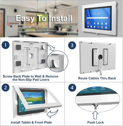 TABcare Locking Anti-Theft Metal Case for Samsung Galaxy TAB Active & Active4 Pro 10.1" Tablet for Kiosk, POS, Store, Show Display, Time Clock (TAB Active4 Pro, White)