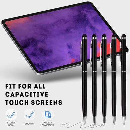 15 Pack Stylus Pens for Touch Screens Stylus Pen Compatible with Phone Tablets Kindle and Black Ink Ballpoint Pens-2 in 1 Stylists pens for Touch Screens (Black)