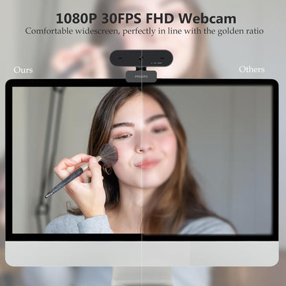 PHILIPS HD 1080P Webcam Camera for PC, SPL6208 Web Camera for Laptop, Dual Microphone Streaming Webcam for Clear Stereo Audio, Plug and Play USB Webcam for Zoom/Skype/Teams, Conferencing and Video