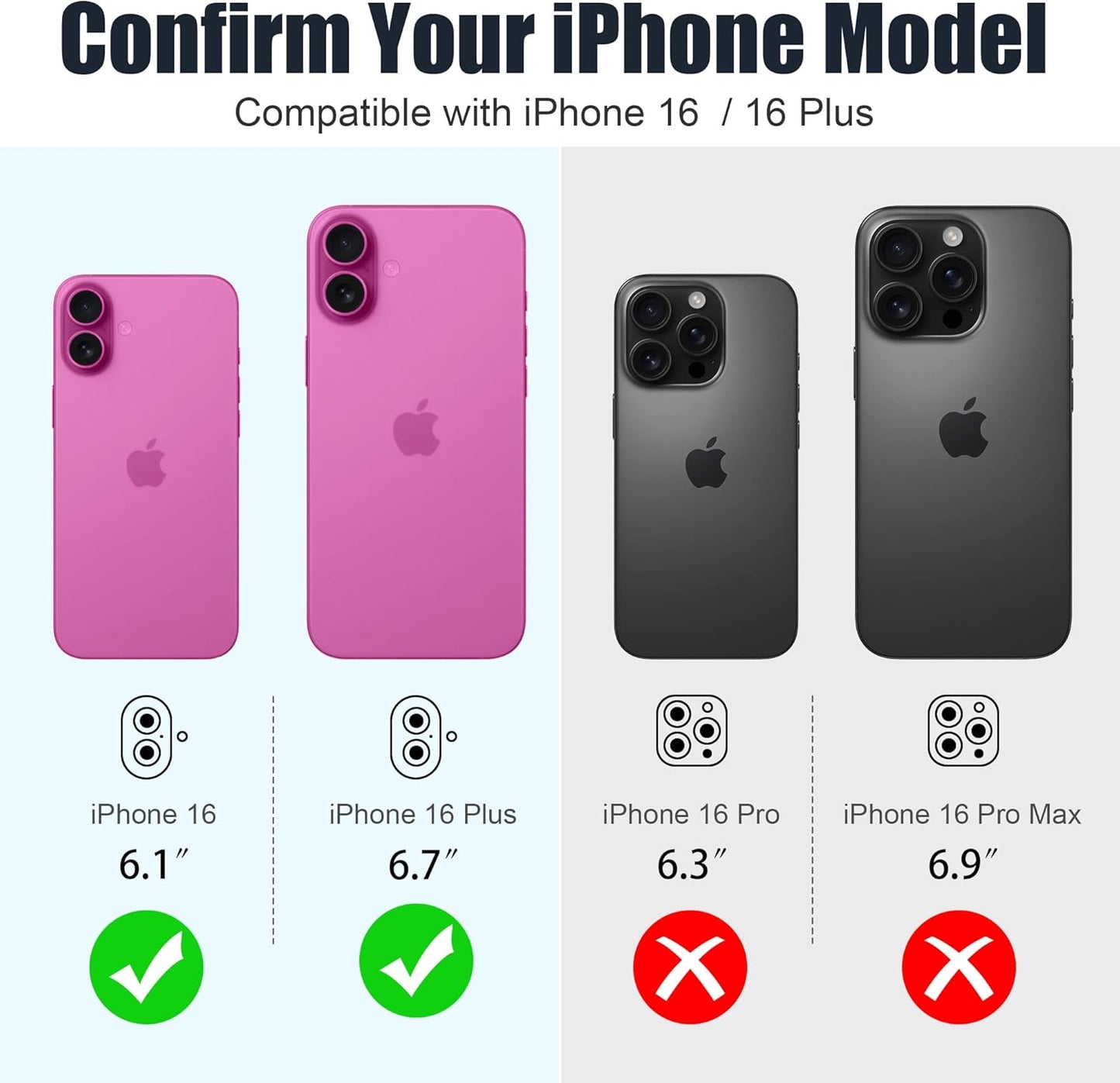 AGVEE 3+3 6 Pack for iPhone 16 6.1" / 16 Plus 6.7" Camera Lens Cover Protector, Bling Glitter & CD-Textured Metal Ring 9H Tempered HD Glass Camera Cover Protector Film, Glitter-Rose