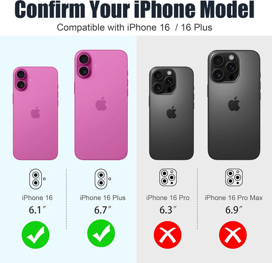 AGVEE 3+3 6 Pack for iPhone 16 6.1" / 16 Plus 6.7" Camera Lens Cover Protector, Bling Glitter & CD-Textured Metal Ring 9H Tempered HD Glass Camera Cover Protector Film, Glitter-Rose