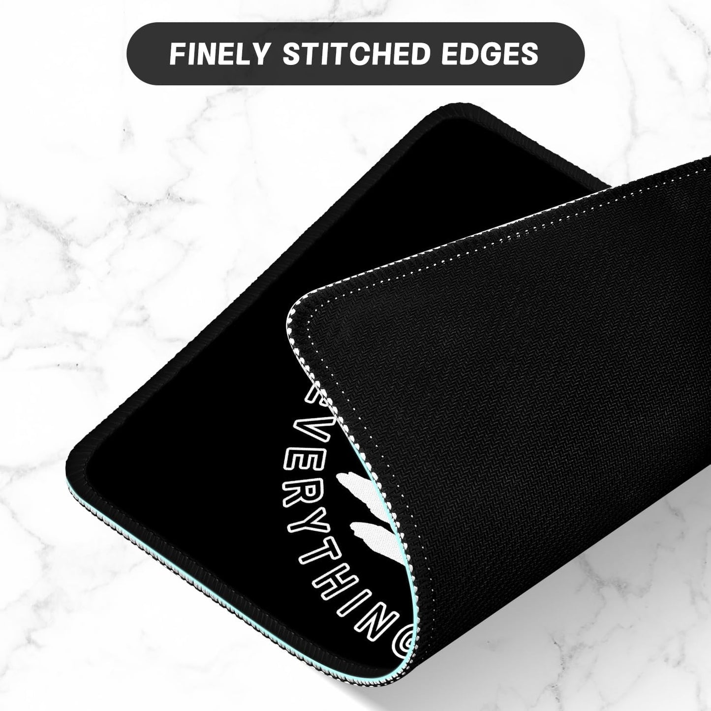 ITNRSIIET Mouse Pad with Stitched Edge Premium Textured Smooth Precise Operation Waterproof Washable Non-Slip Rubber Base Desktop Protection Mat, 10.2×8.3×0.12 inches, Funny Cat