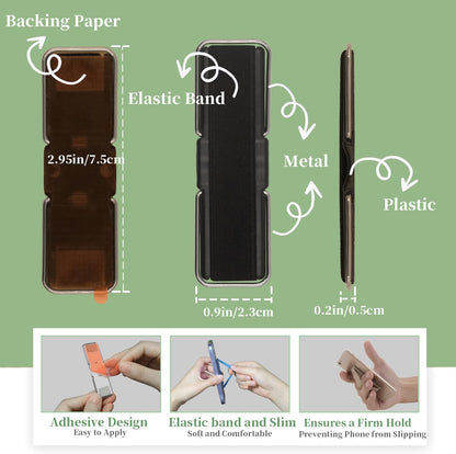 Phone Grip Strap Holder, 4 Pack Adhesive Flat Cellphone Stand Handle Kickstand Case with Elastic Finger Loop for Most Smartphones and Mini Tablets - Gold, Black, Rose Gold, Silver
