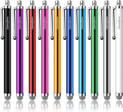 10 Pack Stylus Pens for Touch Screens, Mesh Fiber Tip Stylus Pens for ipad iPhone Tablets Samsung All Precision Capacitive Universal Touch Screen Devices