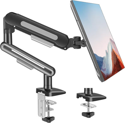 MOUNT PRO Single Monitor Desk Mount for Max 40 Inch Screens, Adjustable Gas Spring Monitor Arm Holds up to 26.5lbs, Computer Monitor Stand with Clamp and Grommet Base, VESA Mount 75x75mm/100x100mm