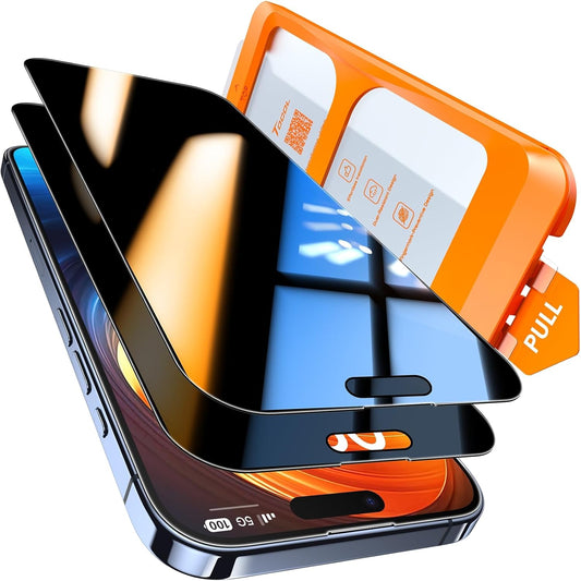 TOCOL for iPhone 16e Privacy Screen Protector/iPhone 13 Privacy Screen Protector True 25°Anti Spy 9H+ Hardness Tempered Glass for iPhone 13 Full Coverage Screen Protector Easy Installation 2 Pack