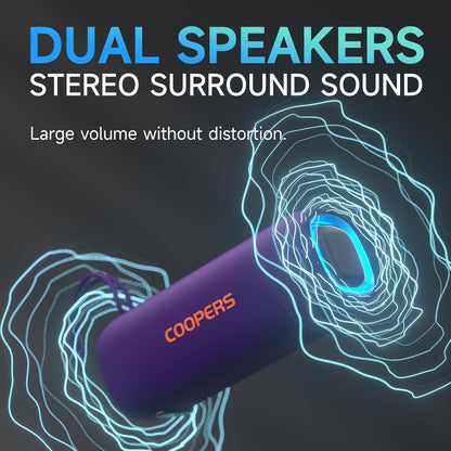 Portable Bluetooth Speaker, Wireless Bluetooth Speaker with Clear Loud Stereo Sound, IPX5 Waterproof Speakers with RGB Lights, BT5.3, Long Playtime, TWS Pairing for Home Outdoor Party Beach Travel
