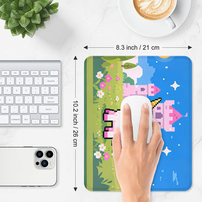 ITNRSIIET Mouse Pad Non-Slip Rubber Base Smooth Surface Stitched Edges Waterproof Durable Compatible with All Mice for Office & Gaming, Desk Accessory, 10.2x8.3x0.12 inch, PixelCastle