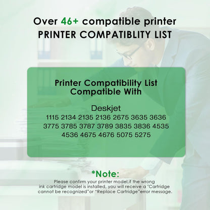 664XL Ink Cartridge Replacement for 664 664XL 664 XL Ink Cartridges Black and Color for DeskJet Ink Advantage 1115 2135 2138 3635 3636 3638 4535 4536 4538 4675 4676 4678 Printer Ink 2 Black
