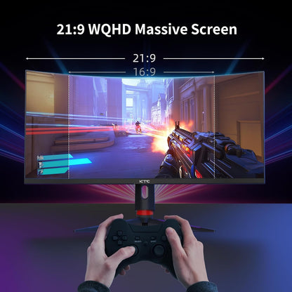 KTC 34 Inch Curved Ultrawide Gaming Monitor, 21:9, 3440x1440p 165Hz 1ms, 1500R Curved Monitor, Freesync G-sync Compatible, HDMI 2.0 x2 & DP1.4 x 2, Height/Tilt/Swivel/Pivot, H34S18S
