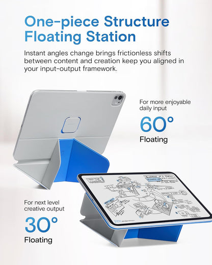 MOFT Dynamic Folio Case for iPad Pro 11- inch (M5 2025 / M4 2024), Silm Magnetic Stand Case with 20+ Viewing Angles, Auto Wake/Sleep, Ultra Thin, Cement x Sapphire