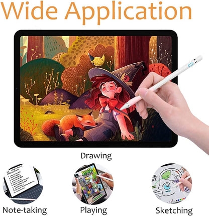 Stylus Pen for iPad, DOGAIN Stylus Pen for Touchscreen with Pink Grip, Digital Active Fine Point Pen for Drawing/Writing/Playing, iPad Pencil Compatible with iOS/Android and Other Tablets