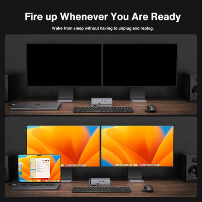 iVANKY FusionDock Max 1 Dual Thunderbolt 4 Chips, 20-in-1 Quad 6K@60Hz Monitor MacBook Docking Station, 40Gbps Dock for Mac M1/M2/M3 Pro/Max, 2HDMI 2.0, 96W PD, 10Gbps USB, 2.5 GbE, Silver