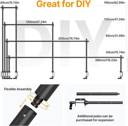 JUSMO LS15 Desk Overhead Camera Mount Rig Top-Down Shots, Professional Aluminum Tabletop Multi-Device Mount Platform for Product Photography/Video Making/Picture Taking/Live Stream and More