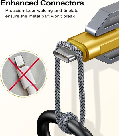 sweguard USB Type C Charger Cable [3-Pack,10ft+6.6ft+3.3ft] iPhone 16 Charger Nylon Braided Cord for iPhone 16 15 Pro Max Plus Samsung Galaxy S25 S24 S23 S22 S21 S20 S10 Note 20 10 A54 Pixel LG Moto