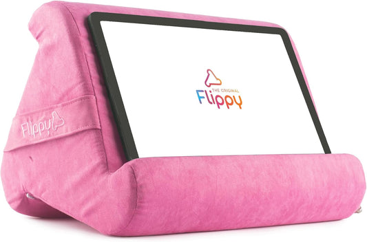 Flippy Tablet Pillow Stand - Cushion Tablet Stand & Holder, Bed Support for Lap and Desk, Compatible with Phone & Book Reading: Kindle, iPad Pro, iPhone & Samsung - in The Pink Baby