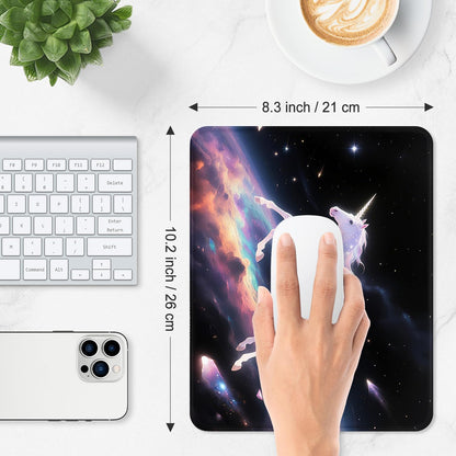 ITNRSIIET Mouse Pad Non-Slip Rubber Base Smooth Surface Stitched Edges Waterproof Durable Compatible with All Mice for Office & Gaming, Desk Accessory, 10.2x8.3x0.12 inch, Stellar