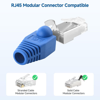 Cable Matters 100-Pack Cat6 / Cat5e RJ45 Strain Relief Boots, RJ45 Boot, Cat 6 Boot, Cat6 Ethernet Boots, Blue, Suitable for 6.5mm (0.25in) Ethernet Cables