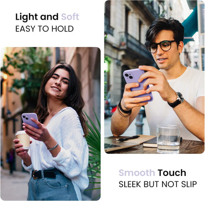 FireNova Designed for iPhone 14 Case, Silicone Upgraded [Camera Protection] Phone Case with [2 Screen Protectors], Soft Anti-Scratch Microfiber Lining Inside, 6.1 inch, Clove Purple