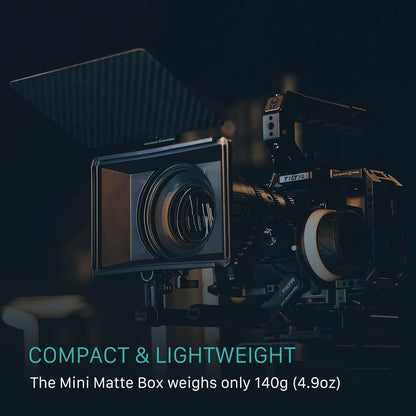 Tilta Mini Matte Box | 15mm Rod Adapter & 4 Lens Adapters | Lightweight | Filter Support | Top Flag | Dual Cold Shoe Mount | Designed for Mirrorless, DSLR | MB-T15