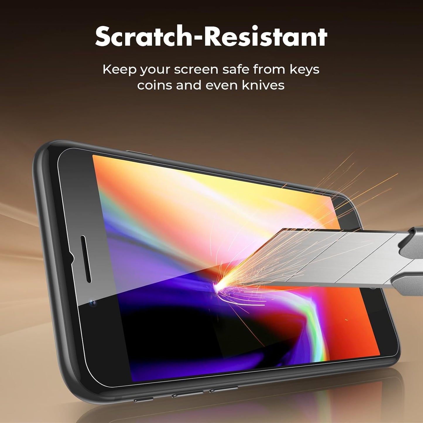 UNBREAKcable Shatterproof Tempered Glass Screen Protector for iPhone SE 2022/SE 2020, iPhone 8/7 [3-Pack] [99.99% HD Clear] [Easy Installation Frame] [9H Hardness][Bubble Free] for Apple 4.7''