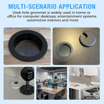 Desk Grommet 1-3/8" (35 mm), Desk Cord Hole Cover, Cable Grommet ABS Plastic, Desk Hole Grommet for Office and Home Table Cable, Detachable Cable Cord Organizer (White 2 Pcs)
