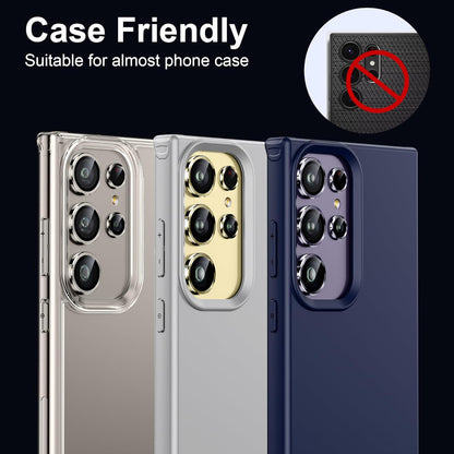 WSKEN for Samsung Galaxy S24 Ultra Camera Lens Protector, Ultra Thin Scratch Resistant 9H Tempered Glass with Aluminum Metal Circle Camera Screen Protector Cover Accessories, Violet