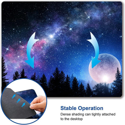 Mouse Pad, Forest Moon Mouse Pad, Washable Square Cloth Mousepad for Gaming Office Laptop, Non-Slip Rubber Cute Computer Mouse Pads for Wireless Mouse, Cute Mouse Pads for Desk