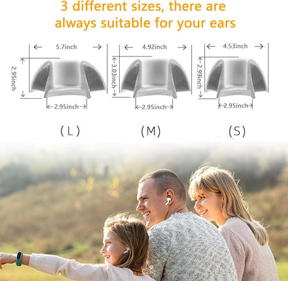 Airpod Pro Ear Tip Memory Foam & Silicone Hybrid Ear Tips, Perfect Noise Reduction, Stays in Your Ears, Ultra-Comfort, Anti-Slip Eartips, Fit in The Charging Case (Grey, Large)