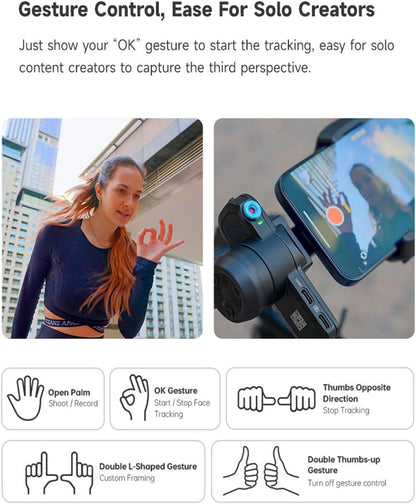 FeiyuTech Scorp MINI 3 Gimbal Stabilizer for iPhone, 3-Axis Smartphone Gimbal Built-in AI Tracking Module,Phone Gimbal with Cooling Fan and Integrated Grip Design, Touch Screen, 2KG(4.41lb) Payload