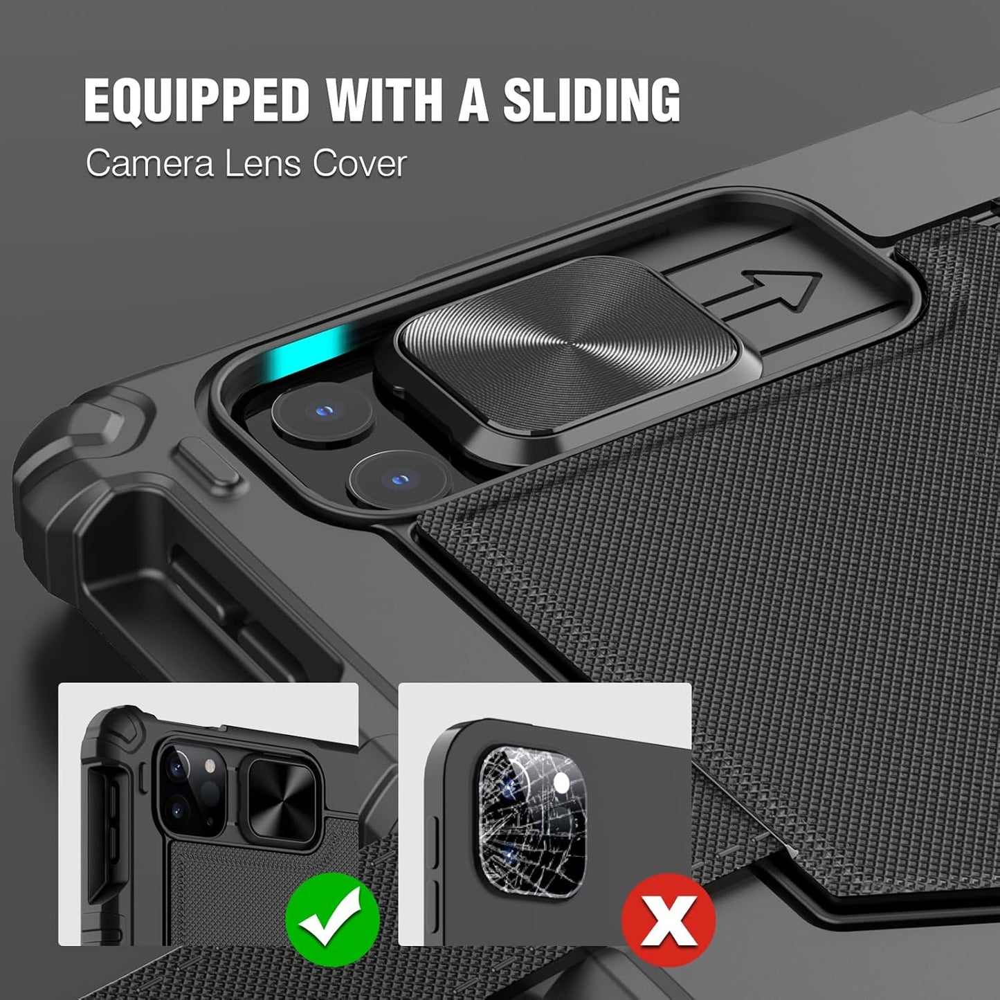 Nillkin iPad Air 13 inch Case Keyboard (M3,2025/M2,2024), Slide Camera Cover, iPad Pro 12.9 Protective Case with Wireless Detachable Keyboard, Multi-Touch Trackpad and Pencil Holder